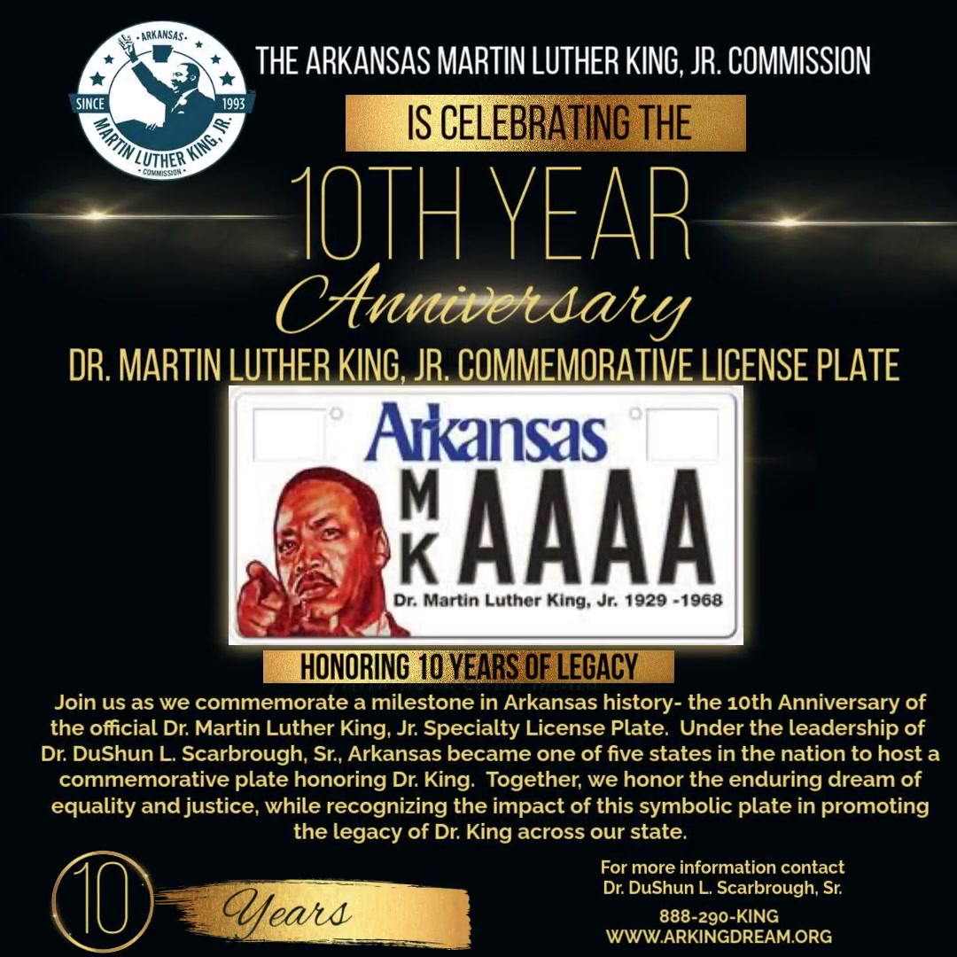 10th Anniversary of the Dr. Martin Luther King, Jr. Commemorative License Plate